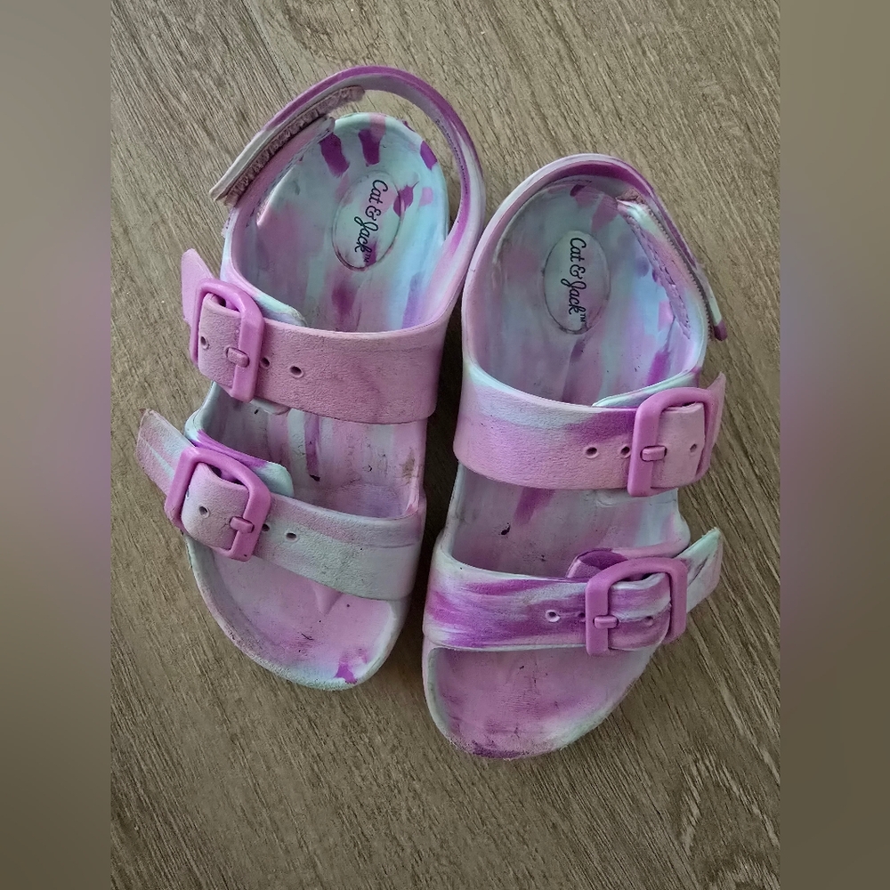 Cat & Jack Rubber Sandals Tie Dye Size 9